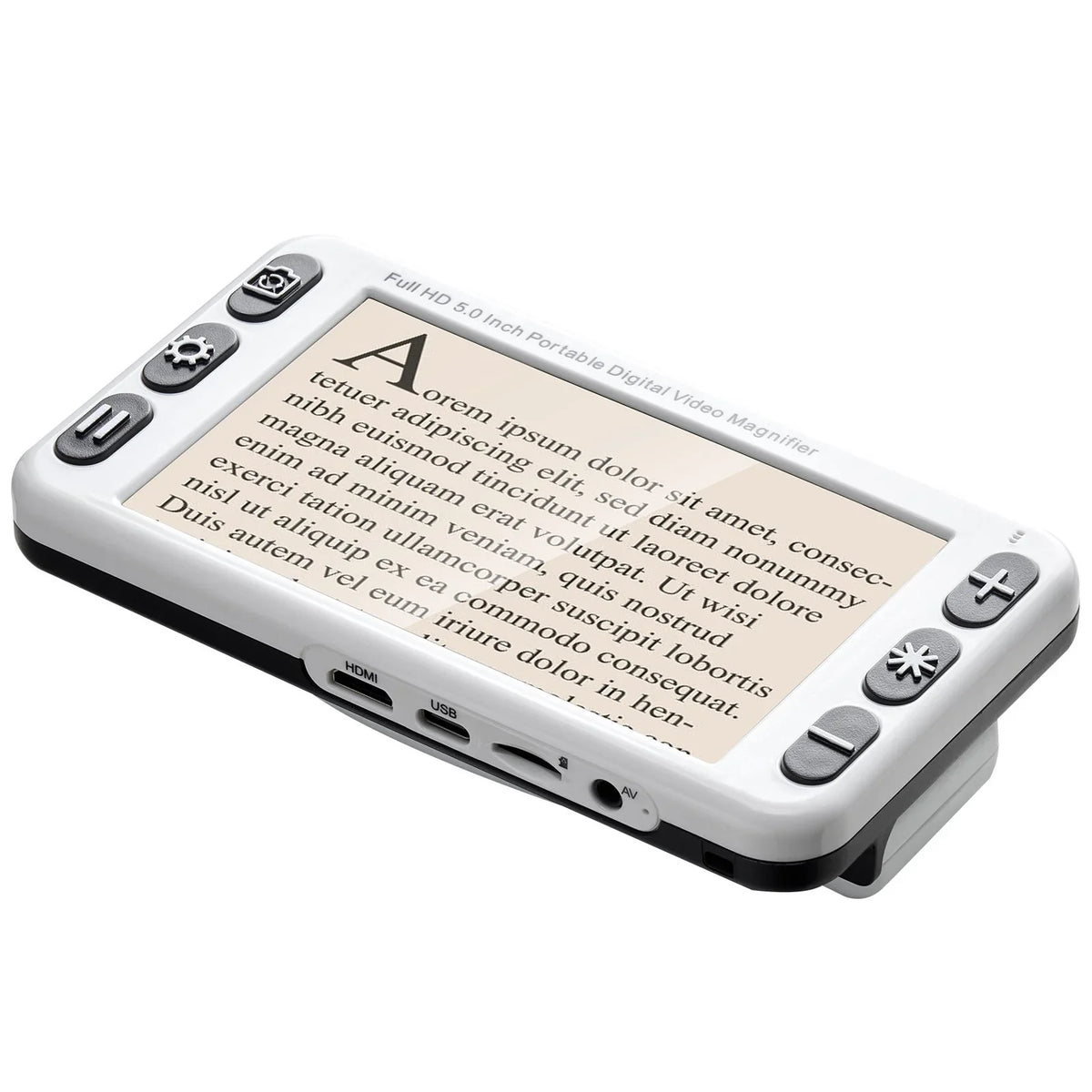 VEVOR Portable Digital Magnifier, 5-inch HD Electronic Video Magnifier for Low Version, 2X - 48X Electronic Reading Aid with 13MP Near & Far Dual Lens, 26 Color Mode, AV/HDMI Output & Foldable Handle - View 9