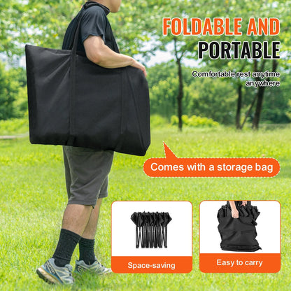 VEVOR Portable Folding Bench, 6 Seat Foldable Soccer Bench with Side Pockets and Carrying Bag, Lightweight 600D Oxford Fabric Sideline Seating, for Football, Baseball, Camping, Outdoor Events, Black - View 4