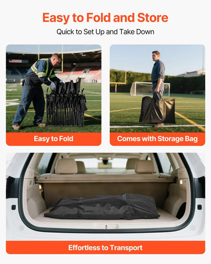 VEVOR Portable Folding Bench, 6 Seat Soccer Bench with Storage Pockets Cup Holders & Carrying Bag, Lightweight Sideline Seating with Sunshade for Football, Baseball, Camping, Outdoor Events, Black - View 4