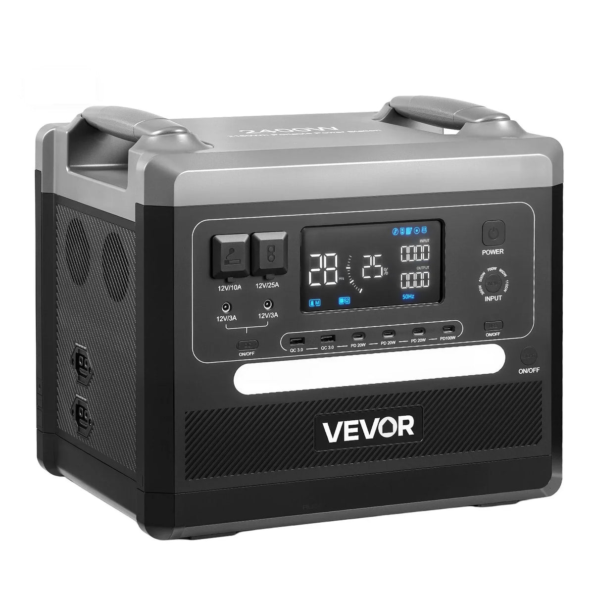VEVOR Portable Power Station, 2400W 2160Wh Power Station Solar Generator with 10 Output Ports & Adjustable Input Power, Expandable LiFePO4 Battery Backup for Home Camping RV (Solar Panel NOT Included) - View 9
