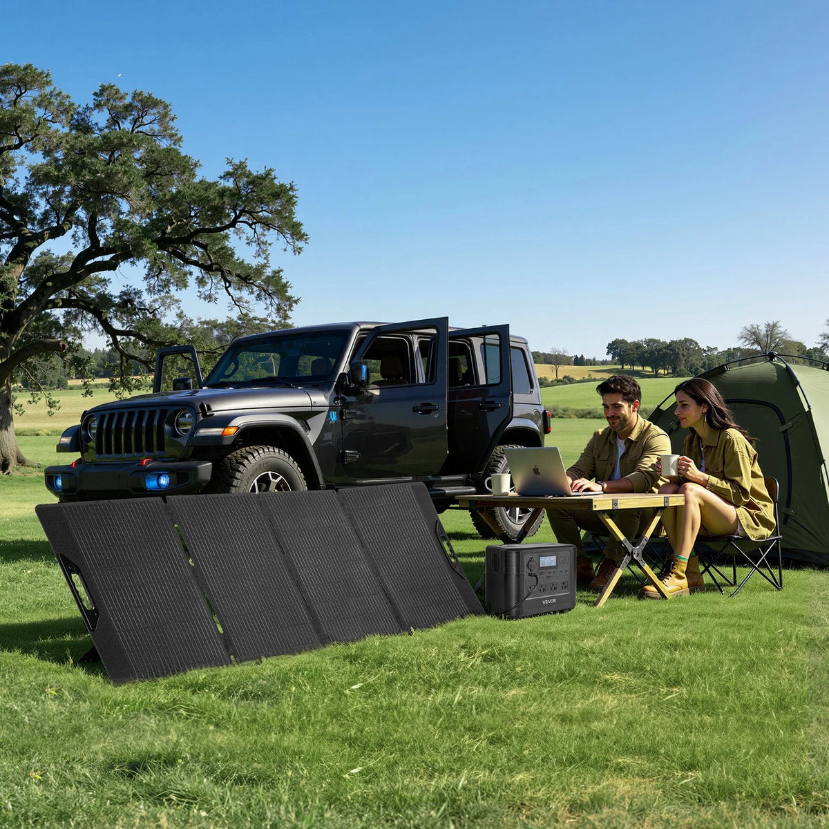 VEVOR Portable Power Station with 200W Solar Panel, 1800W Solar Generator Power Station, 1008Wh LiFePO4 Battery Backup with 9 Output Ports for for Home Emergency, Outdoor Camping, RV Travel - View 7