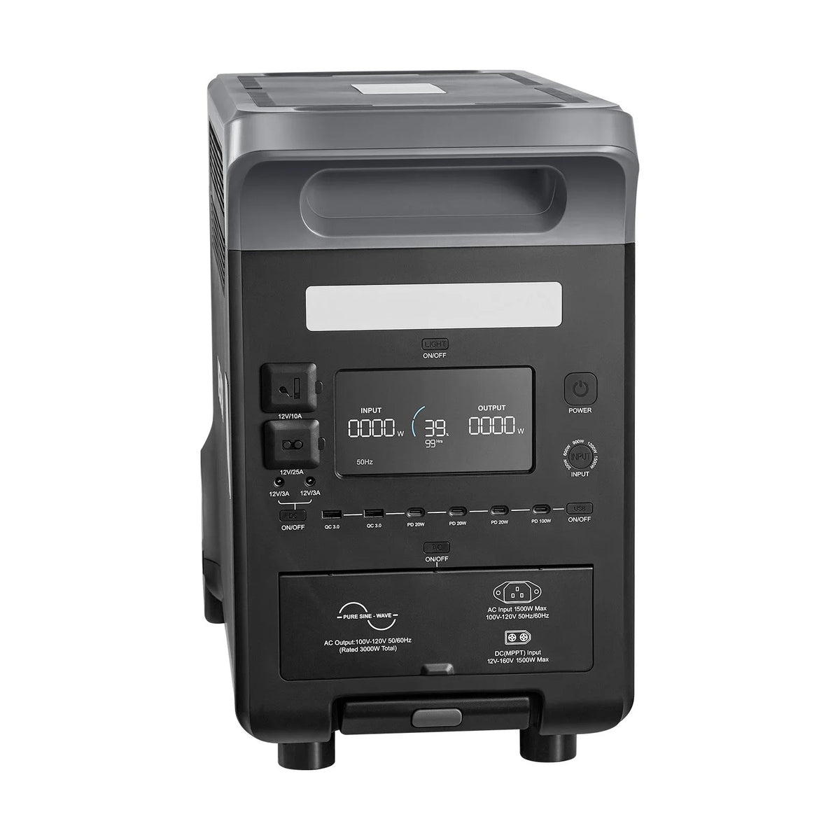 VEVOR Portable Power Station with 2PCS 200W Solar Panels, 3000W Solar Generator Power Station, 3072Wh LiFePO4 Battery Backup with 15 Output Ports for for Home Emergency, Outdoor Camping, RV Travel - View 8