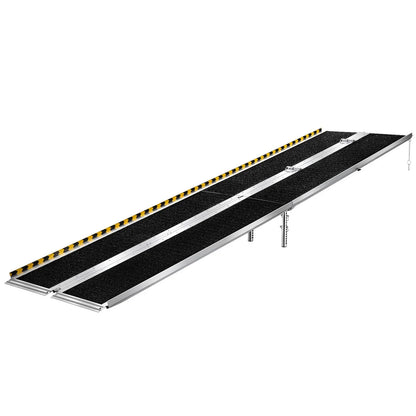VEVOR Portable Wheelchair Ramp, 10FT, Non-Slip Aluminum Folding Handicap Ramp for Wheelchair, 800 lbs Capacity, Door Threshold Ramps for Home Steps, Stairs, Entry, Threshold, Doorways, Scooter, Curbs - View 9