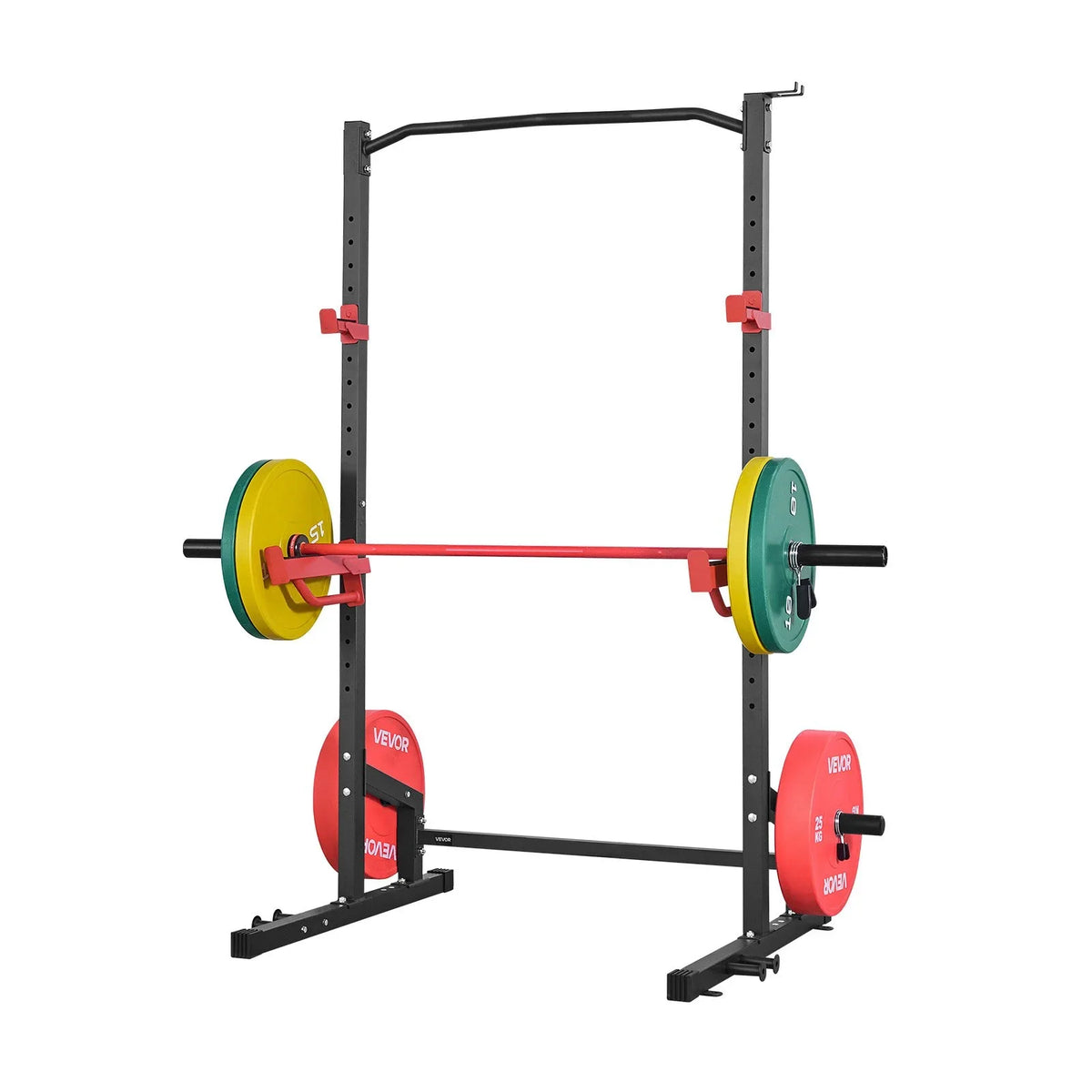VEVOR Power Cage Squat Rack, Multifunctional Power Rack Home Gym, 1000LBS Strength Training Workout Equipment with 4 Band Pegs, Adjustable J-Hooks & Safety Bars for Barbell Squat Bench Press Pull-Up - View 10