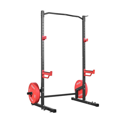 VEVOR Power Cage Squat Rack, Multifunctional Power Rack Home Gym, 1000LBS Strength Training Workout Equipment with 4 Band Pegs, Adjustable J-Hooks & Safety Bars for Barbell Squat Bench Press Pull-Up - View 8