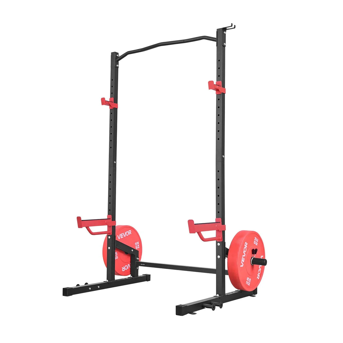 VEVOR Power Cage Squat Rack, Multifunctional Power Rack Home Gym, 1000LBS Strength Training Workout Equipment with 4 Band Pegs, Adjustable J-Hooks & Safety Bars for Barbell Squat Bench Press Pull-Up - View 9