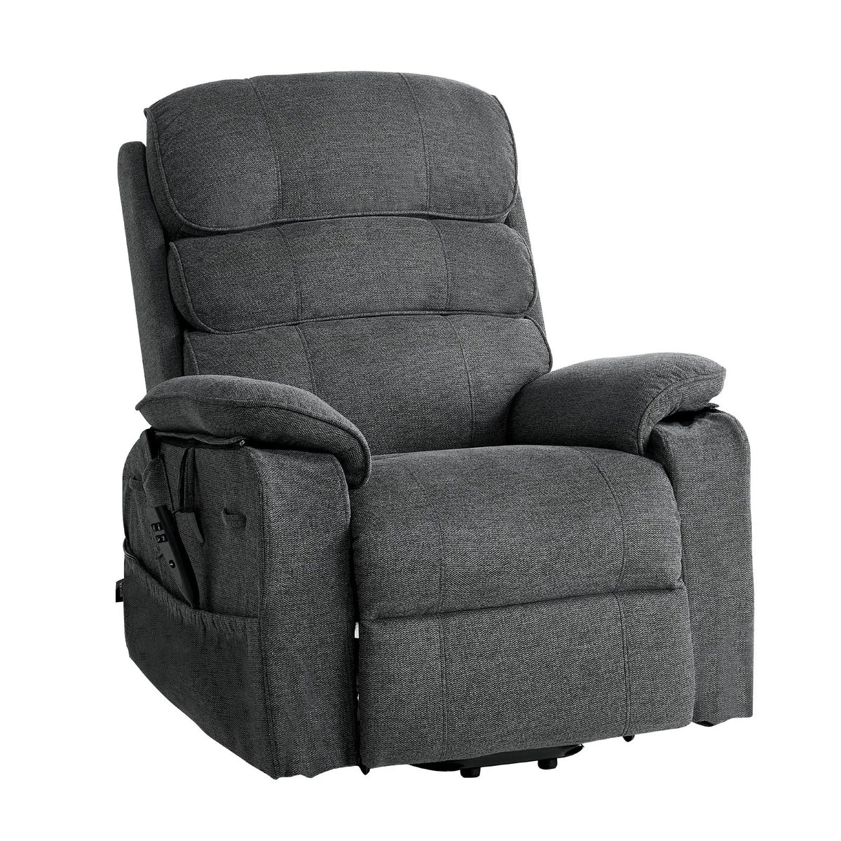 VEVOR Power Lift Recliner Chair, Dual Motor Medium Lift Chair with Heat and Massage for Elderly, Position Adjustable, Remote Control, with Side Pockets, Chenille Fabric, Dark Gray - View 8