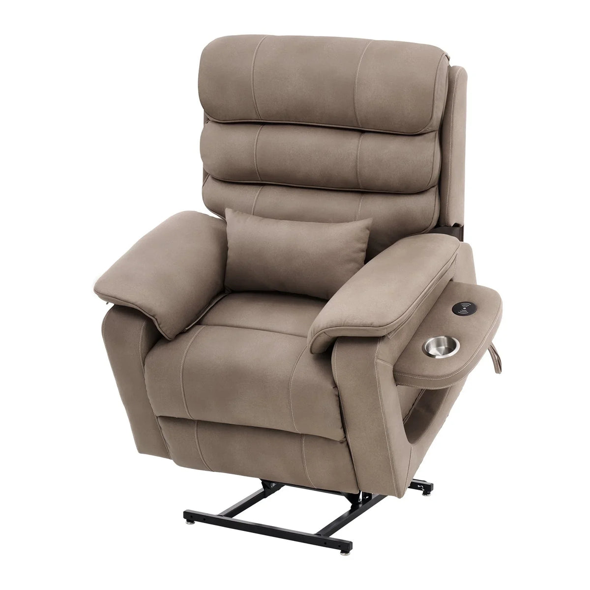 Vevor Power Lift Recliner Chair, Medium-Wide Lay Flat Dual Motor Sofa with Massage and Heat for Elderly People, Cup Holders, Wireless Charging Pad, Light Brown - View 10