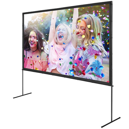 VEVOR Projector Screen with Stand, 120 inch 16:9 4K 1080 HD Outdoor Movie Screen with Stand, Wrinkle-Free Projection Screen with Bar Feet and Carry Bag, for Home Theater Cinema Backyard Movie Night - View 10