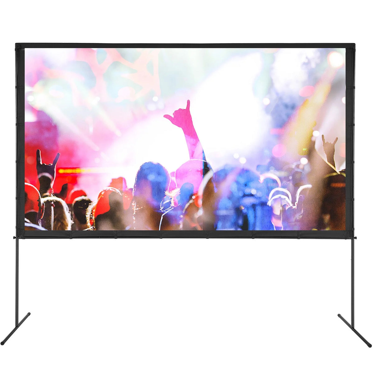 VEVOR Projector Screen with Stand, 120 inch 16:9 4K 1080 HD Outdoor Movie Screen with Stand, Wrinkle-Free Projection Screen with Bar Feet and Carry Bag, for Home Theater Cinema Backyard Movie Night - View 9