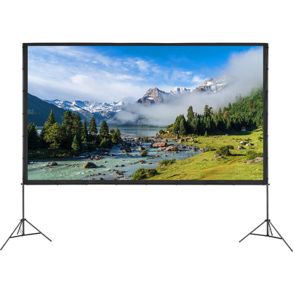 VEVOR Projector Screen with Stand, 150 inch 16:9 4K 1080 HD Outdoor Movie Screen with Stand, Wrinkle-Free Projection Screen with Tripods and Carry Bag, for Home Theater Cinema Backyard Movie Night - View 8