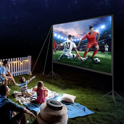 VEVOR Projector Screen with Stand, 150 inch 16:9 4K 1080 HD Outdoor Movie Screen with Stand, Wrinkle-Free Projection Screen with Tripods and Carry Bag, for Home Theater Cinema Backyard Movie Night - View 6