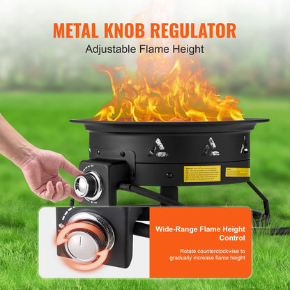 VEVOR Propane Fire Pit 19” Outdoor Portable Gas Fire Pit for Heating 58000 BTU - View 5