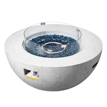 VEVOR Propane Fire Pit, Outdoor Concrete Gas Fire Pit, 39 in Tabletop with Lava Rocks, Lid,Rain Cover,Adjust Flame Height Camping Firepit for Heating, Lighting, 50000 BTU - View 10