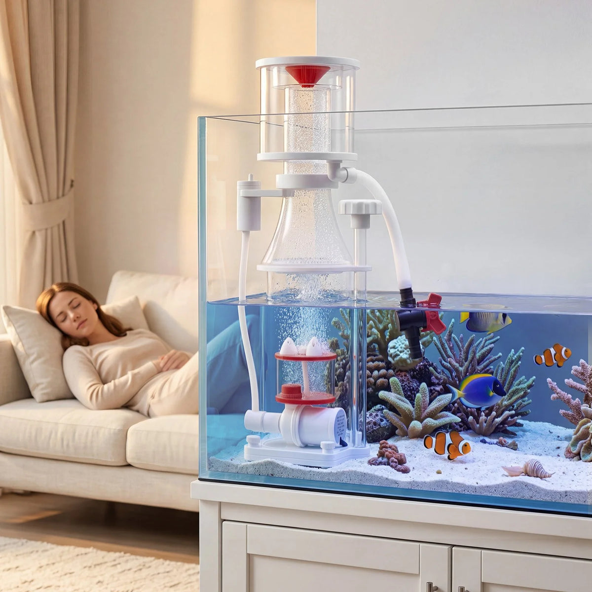 VEVOR Protein Skimmer for 53-106 Gal Saltwater Aquariums Internal with Pump, Protein Skimmer with DC Pinwheel Pump, Adjustable Control, Air Silencer, for 53-106 Gallon Saltwater Aquariums & Reef Tank - View 7