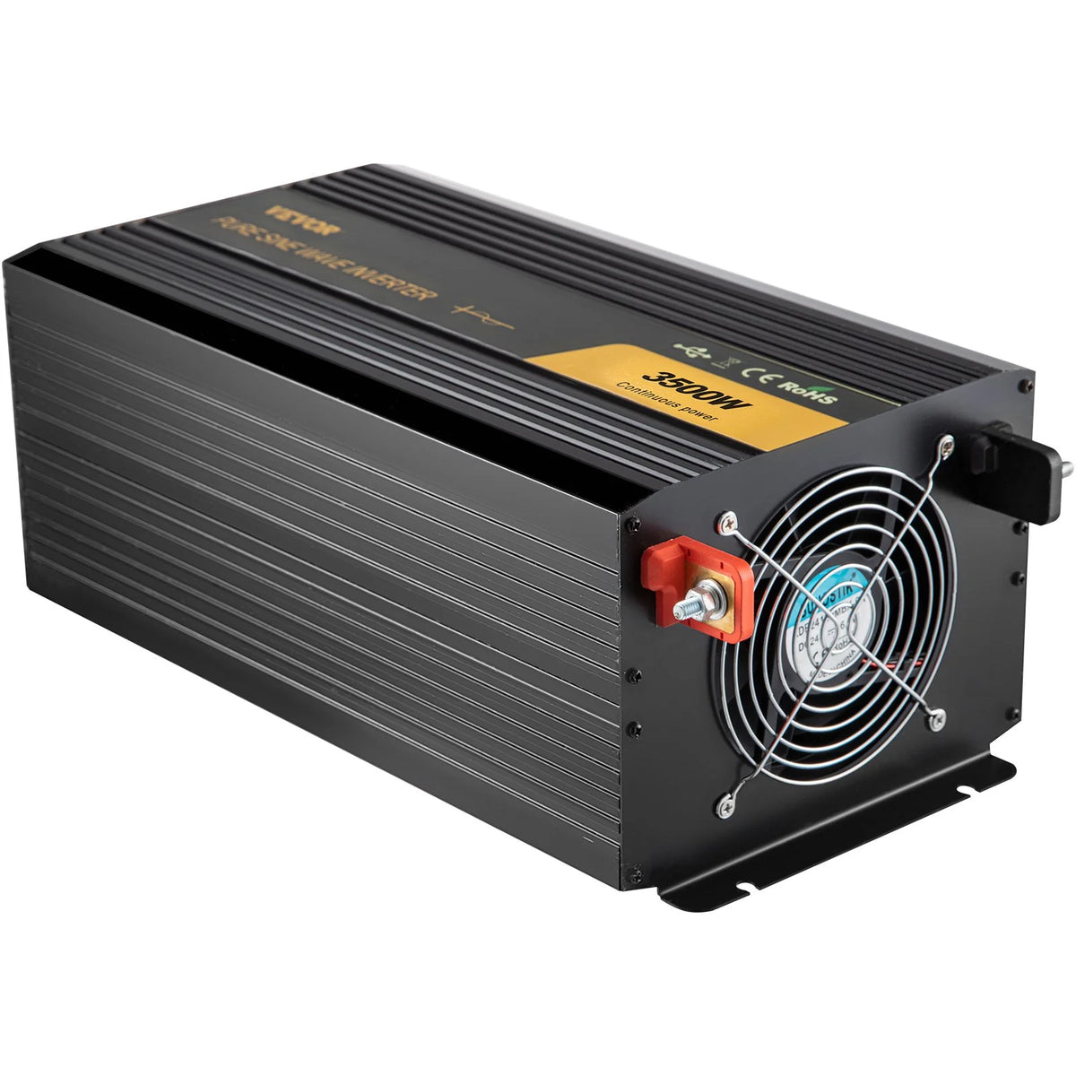 VEVOR Pure Sine Wave Inverter 3500 Watt Power Inverter, DC 12V to AC 120V Car Inverter, with USB Port LCD Display Remote Controller and AC Outlets (GFCI), for RV Truck Car Solar System Travel Camping - View 9