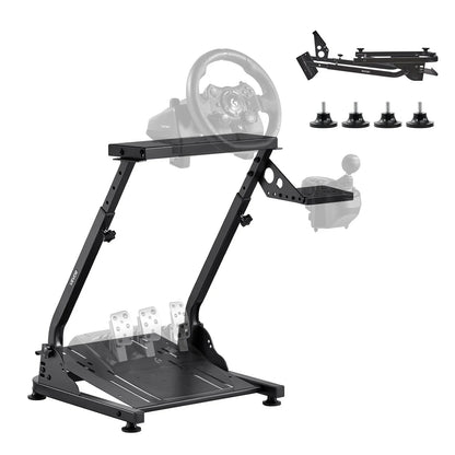 VEVOR Racing Wheel Stand, Adjustable & Foldable Simulator Stand for Logitech G29 G27 G920 G923, Thrustmaster T300RS T300GT T248 TS-PC TSXW Gaming Cockpit,Pedals Simulator NOT Included - View 8