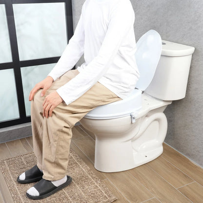 VEVOR Raised Toilet Seat, 4" Height Raised, 300 lbs Weight Capacity, Universal Toilet Seat Riser, Screw Rod Locking, with Toilet Seat, for Elderly, Handicap, Patient, Pregnant, Medical - View 8