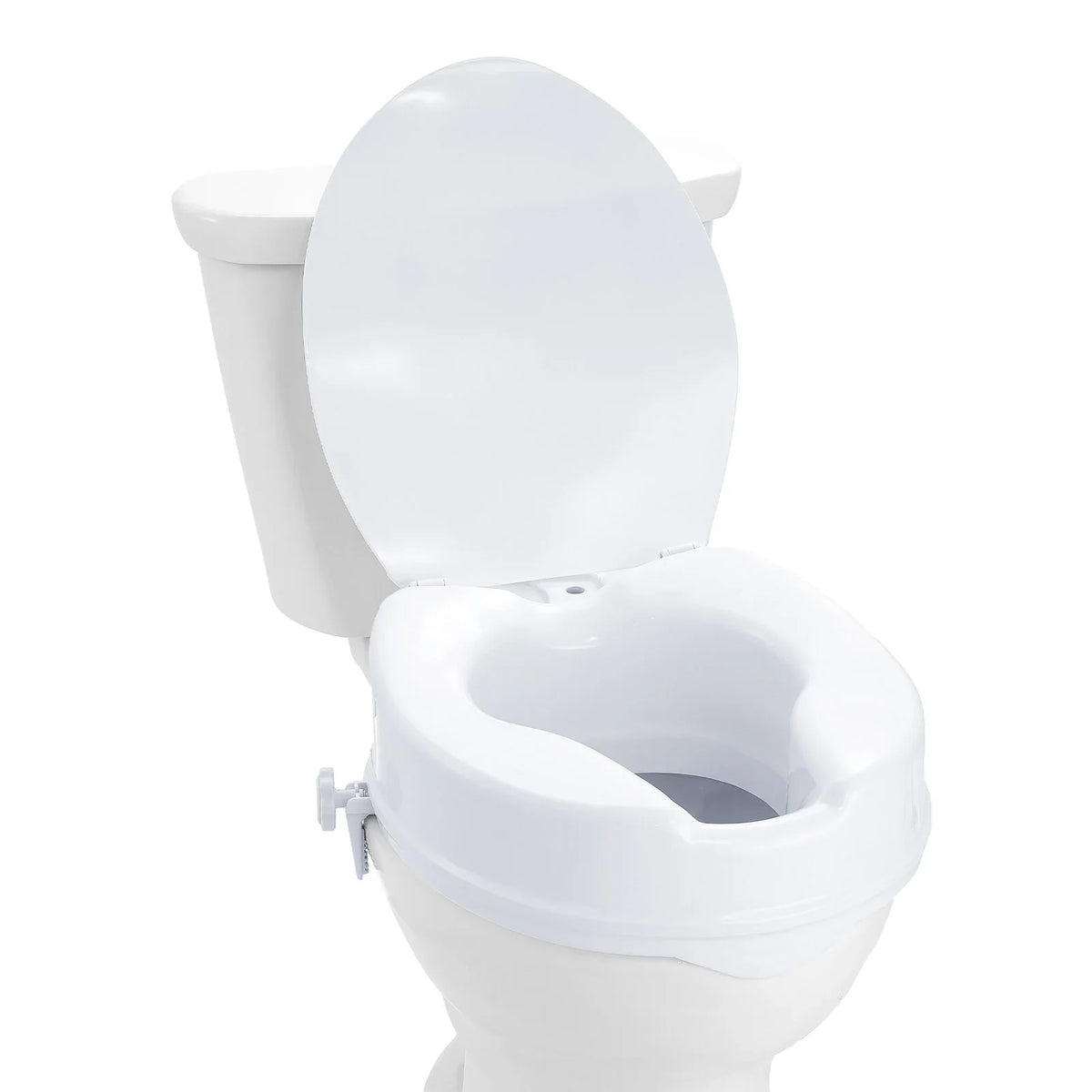 VEVOR Raised Toilet Seat, 4" Height Raised, 300 lbs Weight Capacity, Universal Toilet Seat Riser, Screw Rod Locking, with Toilet Seat, for Elderly, Handicap, Patient, Pregnant, Medical - View 9