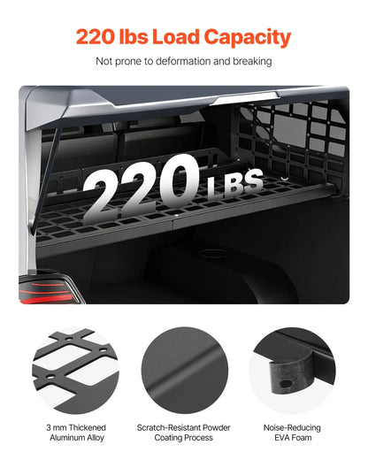 VEVOR Rear Trunk Cargo Rack, for 2010-2024 Toyota 4Runner, 220 lbs Capacity, Aluminum Alloy Basket Tray Interior Storage Luggage Carrier, Adjustable Height Shelf Stand Organizer for Camping Trip Gear - View 2