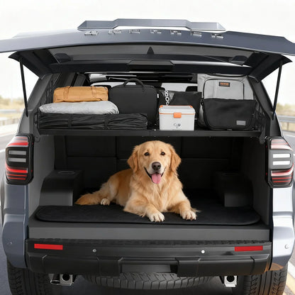 VEVOR Rear Trunk Cargo Rack, for 2010-2024 Toyota 4Runner, 220 lbs Capacity, Aluminum Alloy Basket Tray Interior Storage Luggage Carrier, Adjustable Height Shelf Stand Organizer for Camping Trip Gear - View 7