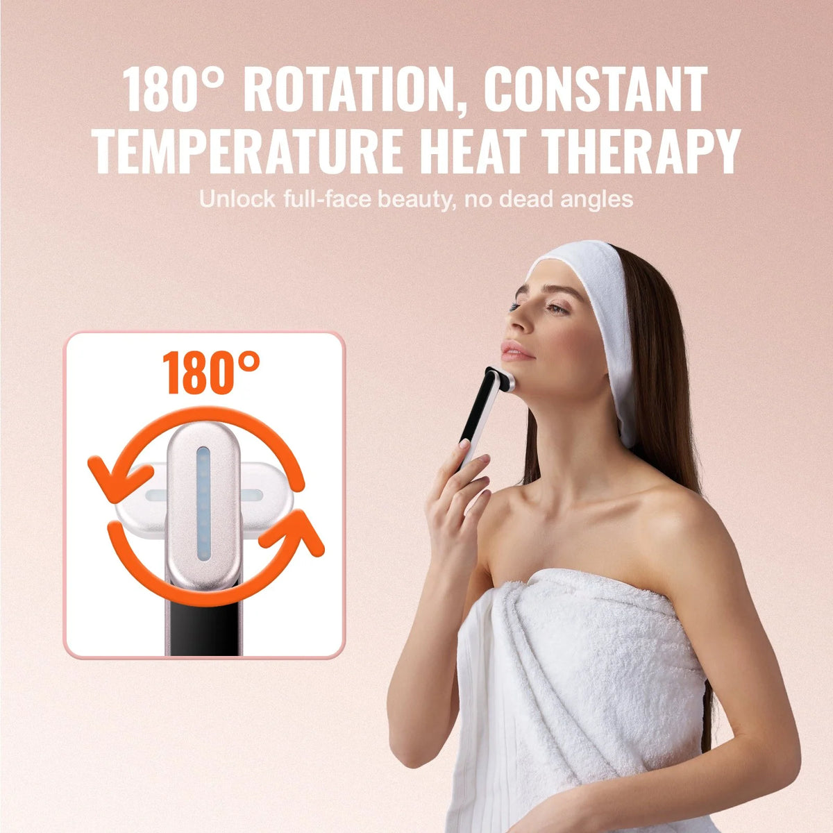 VEVOR Red Light Therapy Wand for Face and Neck, 3-in-1 LED Facial Wand Red Light Therapy Device with Heating Therapy| Vibrating Facial Massage, Portable LED Beauty Wand - View 5