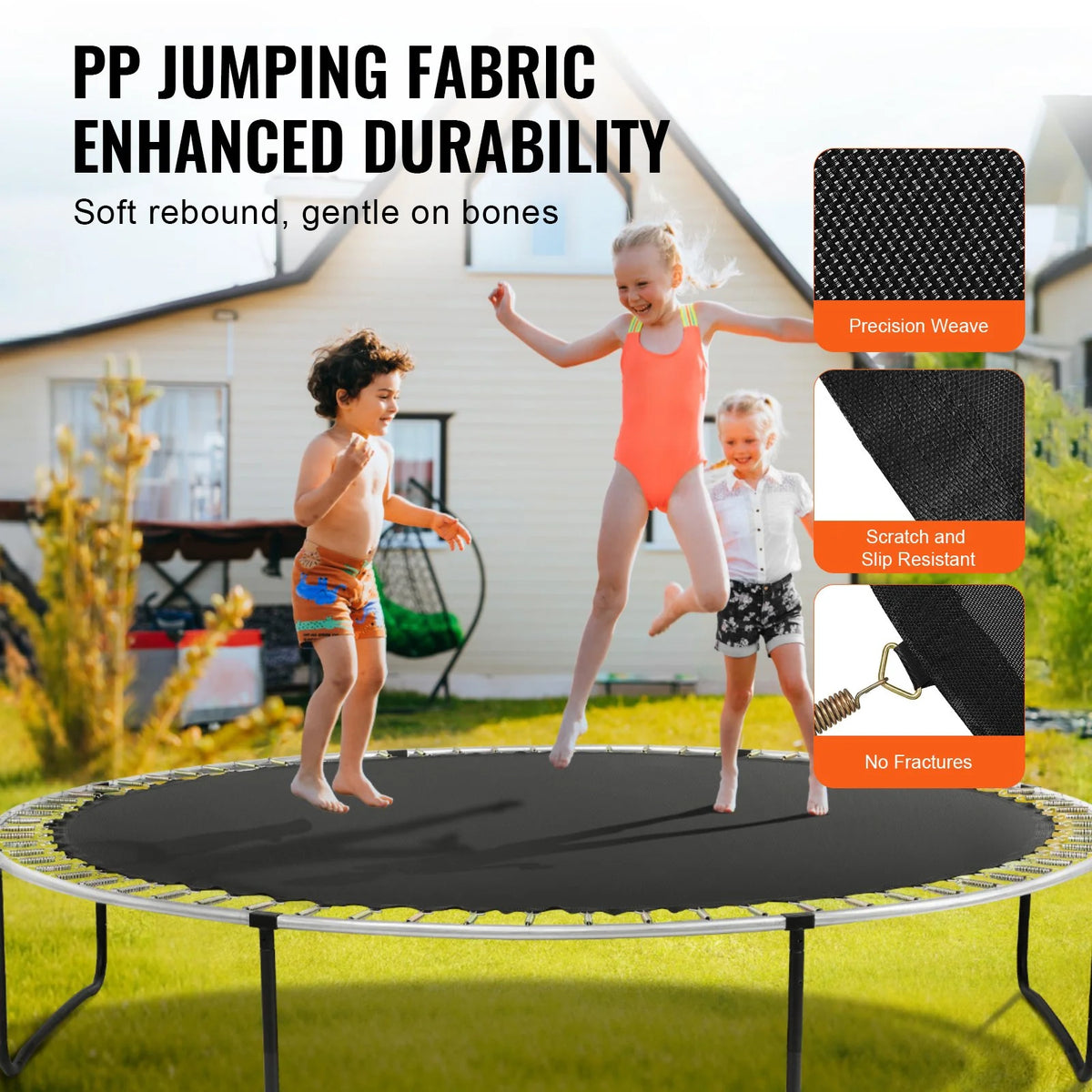 VEVOR Replacement Trampoline Mat Fits 12ft Frame 72 V-Rings 5.5" Spring Length - View 3