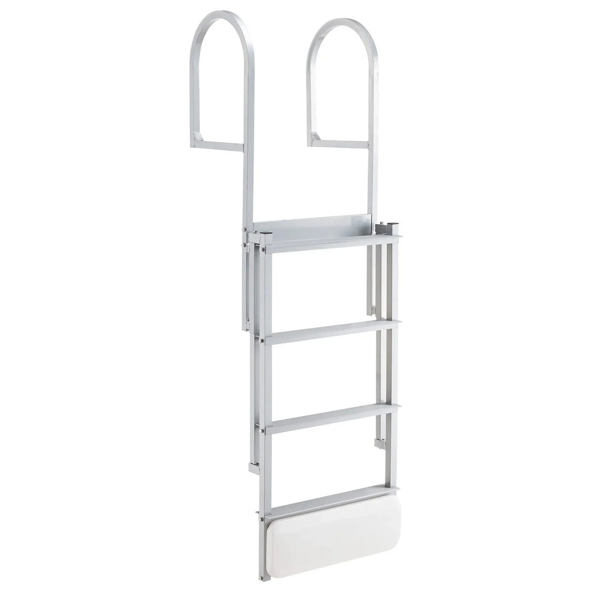 VEVOR Retractable Dock Ladder, 4 Steps, Aluminum Alloy Pontoon Boat Swim Ladder with Auto-Lift Float, Non-Slip Wide Steps, 500 lbs Weight Capacity, Adjustable Height, for Lake Pool Marine Boarding - View 8