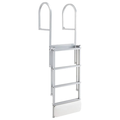 VEVOR Retractable Dock Ladder, 4 Steps, Aluminum Alloy Pontoon Boat Swim Ladder with Auto-Lift Float, Non-Slip Wide Steps, 500 lbs Weight Capacity, Adjustable Height, for Lake Pool Marine Boarding - View 8