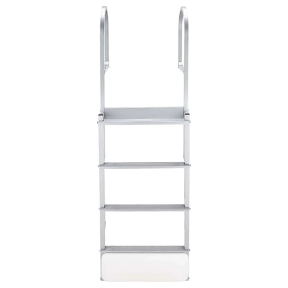 VEVOR Retractable Dock Ladder, 4 Steps, Aluminum Alloy Pontoon Boat Swim Ladder with Auto-Lift Float, Non-Slip Wide Steps, 500 lbs Weight Capacity, Adjustable Height, for Lake Pool Marine Boarding - View 9
