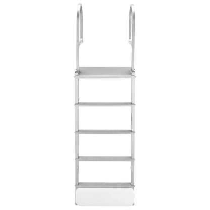 VEVOR Retractable Dock Ladder, 5 Steps, Aluminum Alloy Pontoon Boat Swim Ladder with Auto-Lift Float, Non-Slip Wide Steps, 500 lbs Weight Capacity, Adjustable Height, for Lake Pool Marine Boarding - View 9