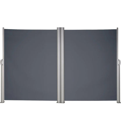 VEVOR Retractable Side Awning, 71''x 236'' Aluminum Outdoor Privacy Screen, 280g Polyester Water-proof Retractable Patio Screen, UV 30+ Room Divider Wind Screen for Patio, Backyard, Balcony, Gray - View 10