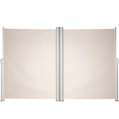 VEVOR Retractable Side Awning, 71''x 236'' Aluminum Outdoor Privacy Screen, 280g Polyester Water-proof Retractable Patio Screen, UV 30+ Room Divider Wind Screen for Patio, Backyard, Balcony, Beige - View 10