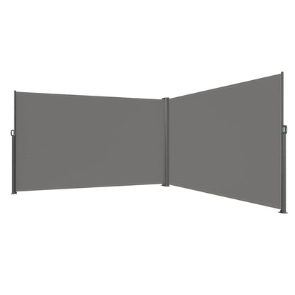 VEVOR Retractable Side Awning, 71''x 236'' Aluminum Outdoor Privacy Screen, 280g Polyester Water-proof Retractable Patio Screen, UV 30+ Room Divider Wind Screen for Patio, Backyard, Balcony, Gray - View 18