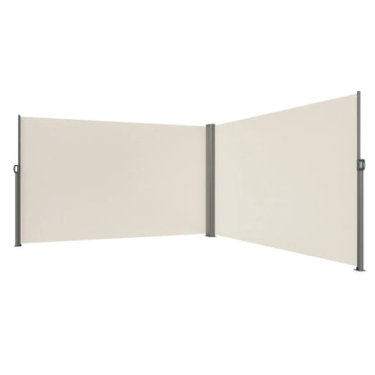 VEVOR Retractable Side Awning, 71''x 236'' Aluminum Outdoor Privacy Screen, 280g Polyester Water-proof Retractable Patio Screen, UV 30+ Room Divider Wind Screen for Patio, Backyard, Balcony, Beige - View 18