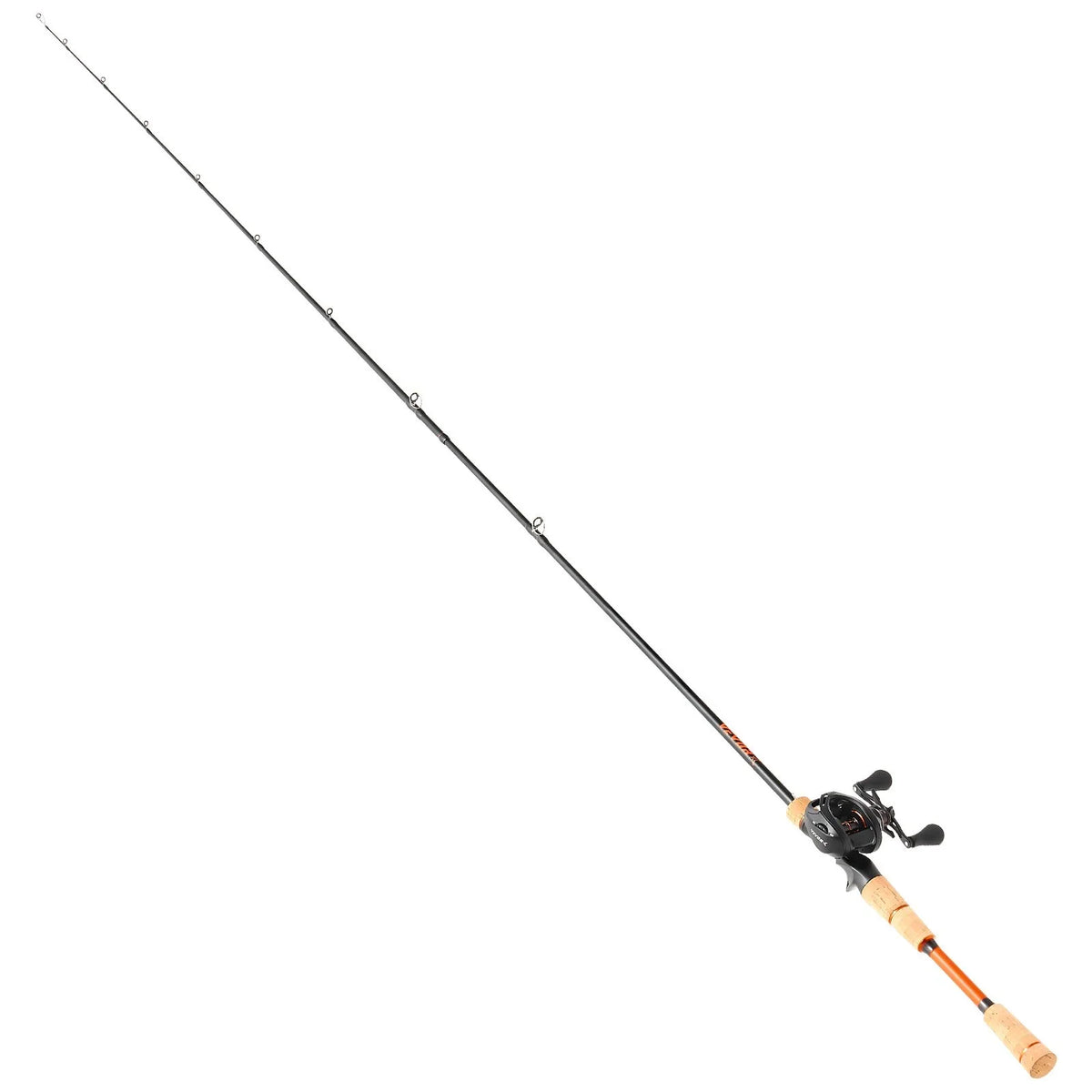 VEVOR Rod and Fishing Reel Combo, IM7 Carbon Fiber Baitcasting Rod and Reel Combo, Bass Fishing Pole with 7+1 BB System, 7.0:1 Gear Ratio, Cork Handle, Stainless Steel Guides with Ceramic Rings - View 8
