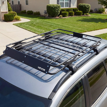 VEVOR Roof Rack Cargo Basket, 51 x 36 x 4 in, Heavy Duty Roof Top Carrier Basket with Folding Design, 200 lbs Capacity, All-Weather Easy-Install Car Top Luggage Holder, Universal Fit for SUV Truck Car - View 7