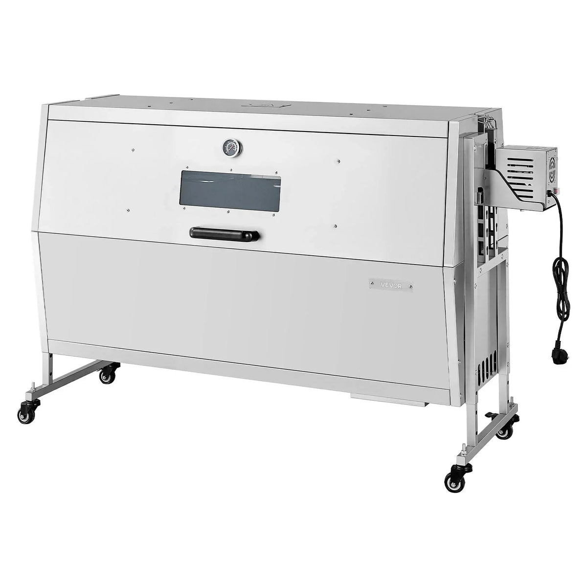 VEVOR Rotisserie Grill, 38W BBQ Outdoor Pig & Lamb Spit Roaster, Charcoal Spit Roaster with 132 LBS Capacity, Wheels & 4-Level Height, Stainless Steel Rotisserie Grill Kit for Camping Outdoor Parties - View 10