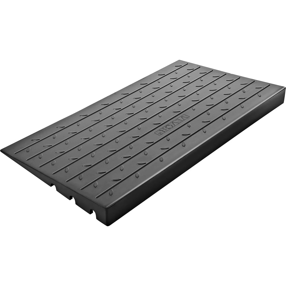 VEVOR Rubber Threshold Ramp, 4" Rise Threshold Ramp Doorway, 3 Channels Cord Cover Rubber Solid Threshold Ramp, Rubber Angled Entry Rated 2200 Lbs Load Capacity for Wheelchair and Scooter - View 10