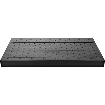 VEVOR Rubber Threshold Ramp, 4" Rise Threshold Ramp Doorway, 3 Channels Cord Cover Rubber Solid Threshold Ramp, Rubber Angled Entry Rated 2200 Lbs Load Capacity for Wheelchair and Scooter - View 2