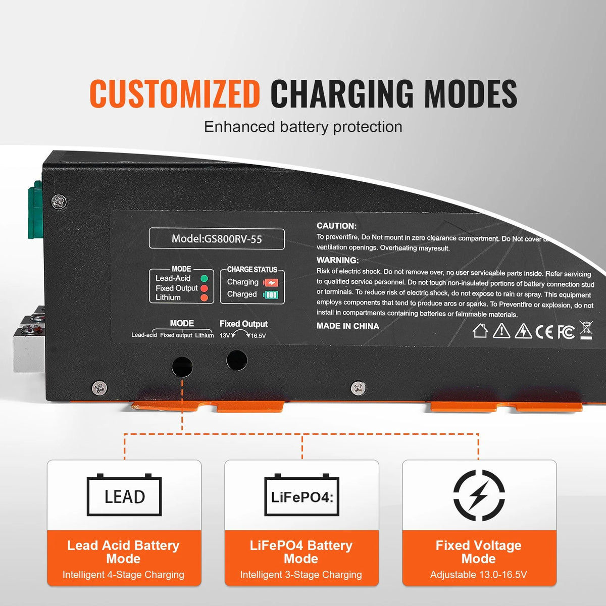 VEVOR RV Converter 55 Amp 110V AC to 12V DC RV Power Converter Battery Charger - View 2