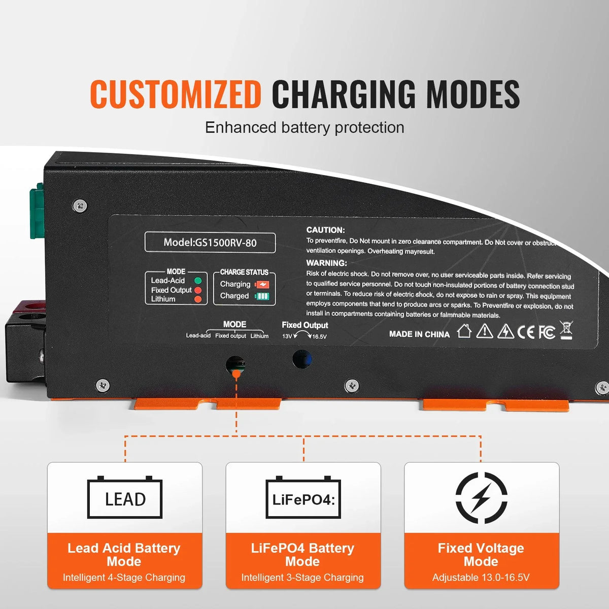VEVOR RV Converter 80 Amp 110V AC to 12V DC RV Power Converter Battery Charger - View 2