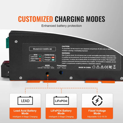 VEVOR RV Converter 80 Amp 110V AC to 12V DC RV Power Converter Battery Charger - View 2