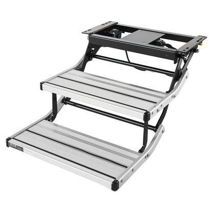 VEVOR RV Steps, 2-Step, 440 lbs Load Capacity, Electric Retractable RV Stairs, Telescopic Folding Aluminum Alloy Camper Steps, Steel Frame Non-Slip Entry Stair for Camper Van Motorhome Travel Trailer - View 8