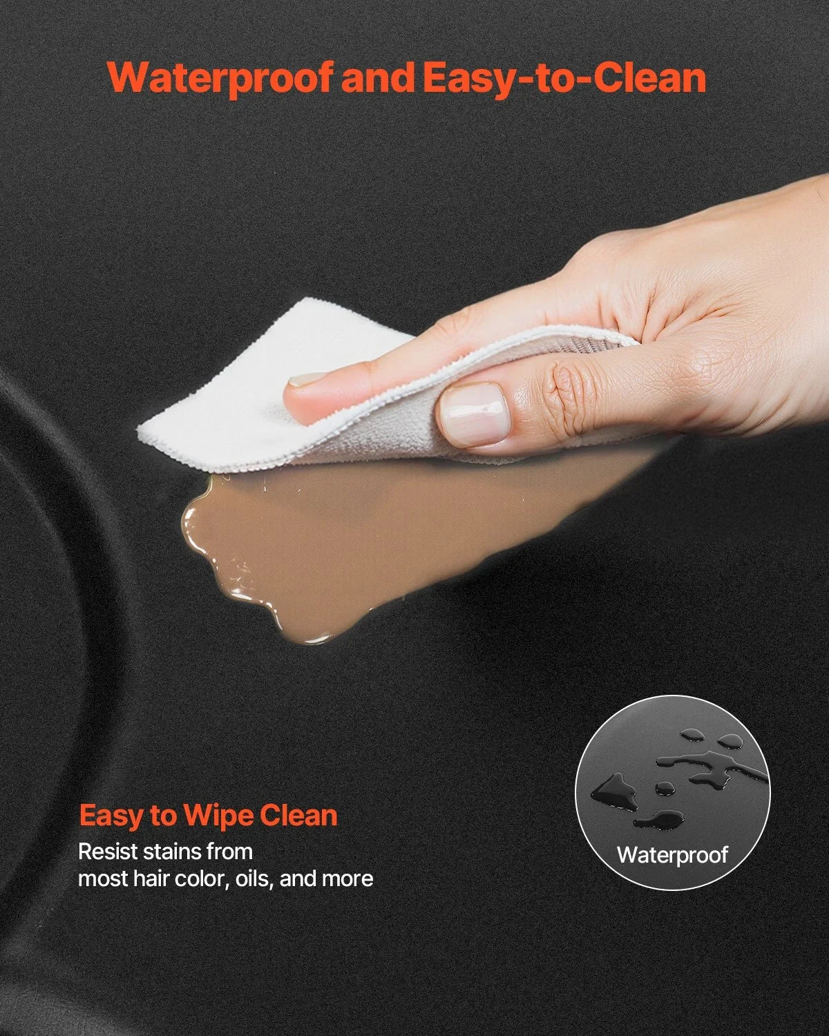 VEVOR Salon Mat for Hair Stylist, 4 x 5 FT Hexagon Salon Chair Mat Anti Fatigue, 1/2-inch Thickened Barber Shop Floor Mat with Round Cut Out, Easy-to-Clean PVC Surface & Anti-Trip Beveled Edges - View 4