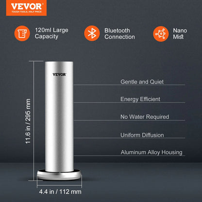 VEVOR Scent Air Machine for Home, 120ml Bluetooth Smart Cold Air Diffuser, 1000sq.ft Waterless Essential Oil Scent Air Diffuser, Floor Standing Aromatherapy Machine for Spa, Yoga, Home, Office, Hotel - View 2
