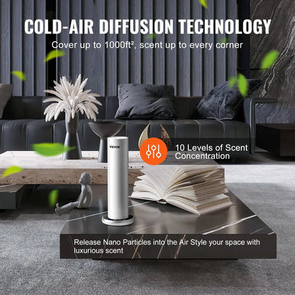 VEVOR Scent Air Machine for Home, 120ml Bluetooth Smart Cold Air Diffuser, 1000sq.ft Waterless Essential Oil Scent Air Diffuser, Floor Standing Aromatherapy Machine for Spa, Yoga, Home, Office, Hotel - View 3