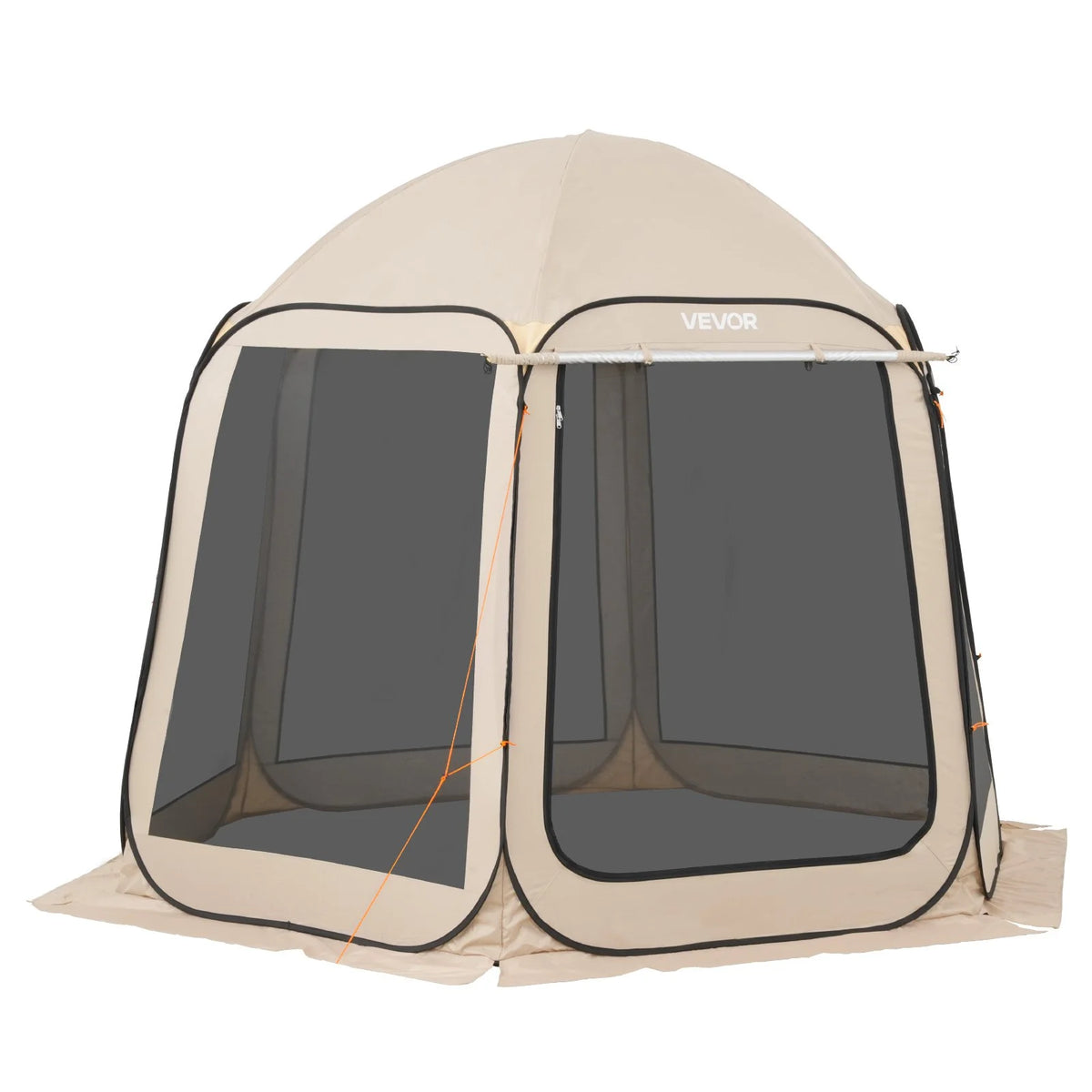 VEVOR Screen House Tent, 10 x 9.2 ft, 4-8 Person Pop Up Screen Tent with Extended Awning, Portable Screened in Canopy with Carry Bag, Netting Sides, for Patio, Backyard, and Outdoor Activities, Beige - View 9