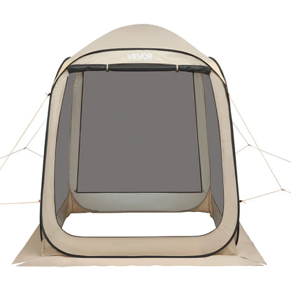 VEVOR Screen House Tent, 6 x 6 ft, 4-6 Person Pop Up Screen Tent, Portable Screened in Canopy with Carry Bag, Netting Sides, Ground Stakes, for Garden, Patio, Backyard, and Outdoor Activities, Beige - View 9