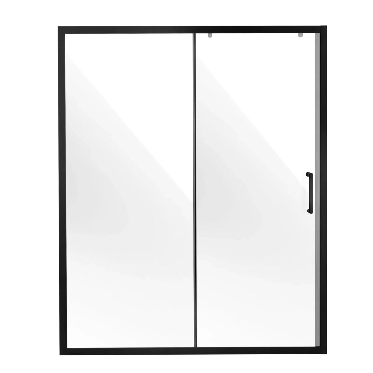 VEVOR Semi-frameless Shower Door, 57.7-59 W x 70 H in, Shower Sliding Glass Door with 1/4 in(6mm) Clear Tempered Glass, Waterproof Shatterproof Stainproof with Stainless Steel Hardware, Matte Black - View 10